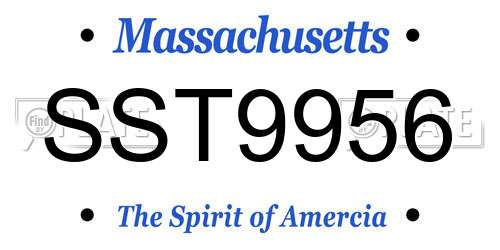 SST9956 Massachusetts License Plate