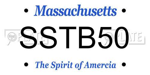 SSTB50 Massachusetts License Plate