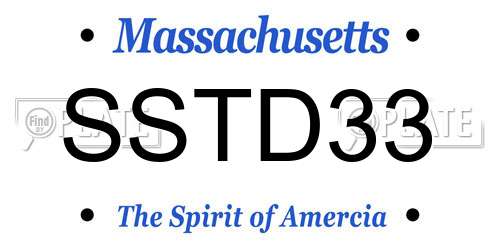 SSTD33 Massachusetts License Plate