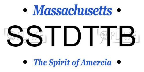 SSTDTTB Massachusetts License Plate