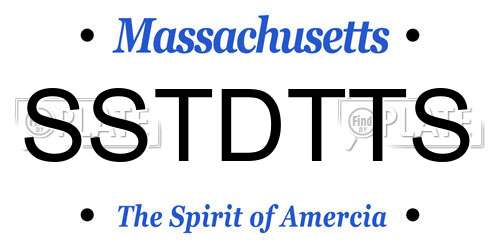 SSTDTTS Massachusetts License Plate
