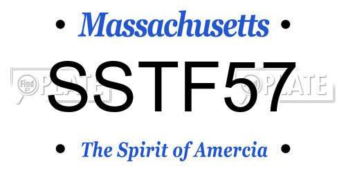 SSTF57 Massachusetts License Plate