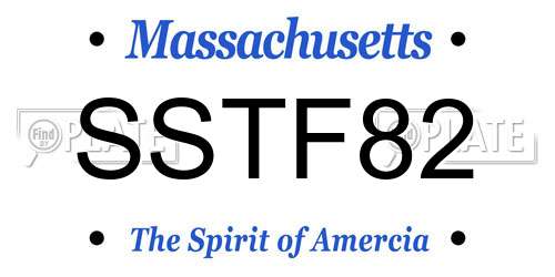 SSTF82 Massachusetts License Plate