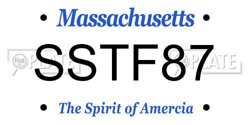 SSTF87 Massachusetts License Plate
