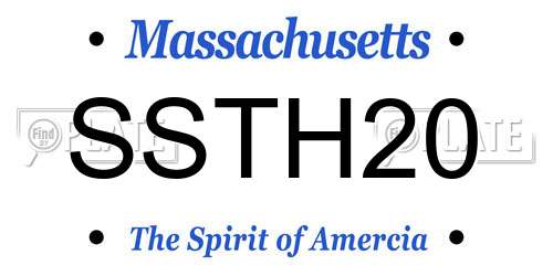 SSTH20 Massachusetts License Plate