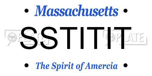 SSTITIT Massachusetts License Plate