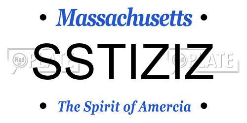 SSTIZIZ Massachusetts License Plate