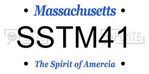 SSTM41 Massachusetts License Plate