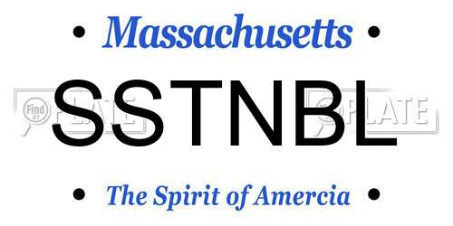 SSTNBL Massachusetts License Plate
