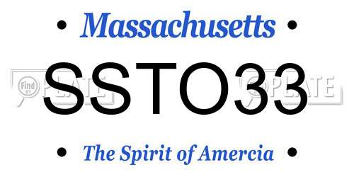 SSTO33 Massachusetts License Plate
