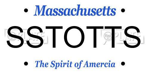 SSTOTTS Massachusetts License Plate