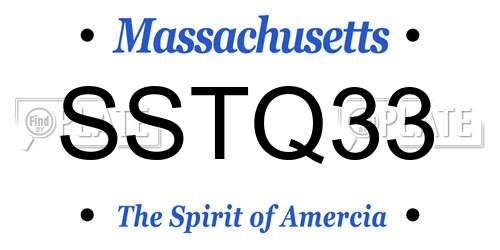 SSTQ33 Massachusetts License Plate