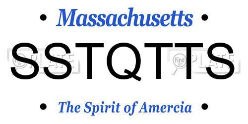 SSTQTTS Massachusetts License Plate