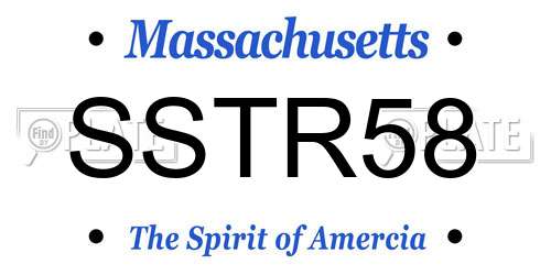 SSTR58 Massachusetts License Plate