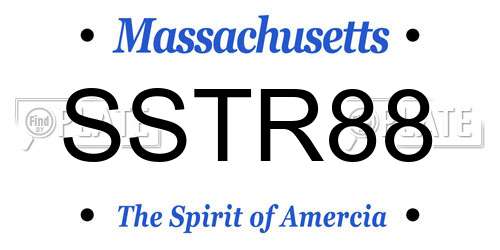 SSTR88 Massachusetts License Plate