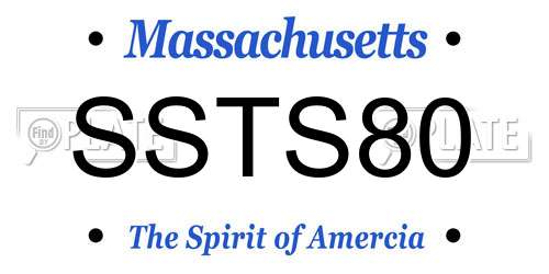 SSTS80 Massachusetts License Plate