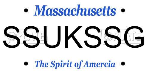 SSUKSSG Massachusetts License Plate