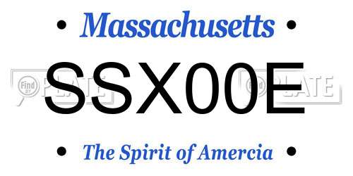 SSX00E Massachusetts License Plate