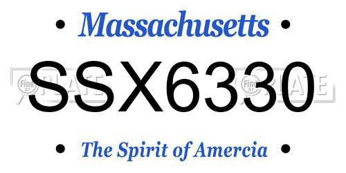 SSX6330 Massachusetts License Plate