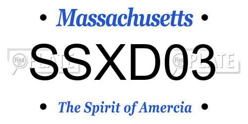 SSXD03 Massachusetts License Plate