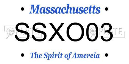 SSXO03 Massachusetts License Plate