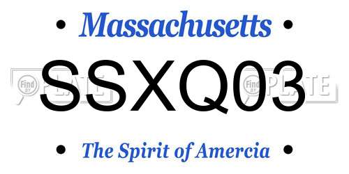 SSXQ03 Massachusetts License Plate