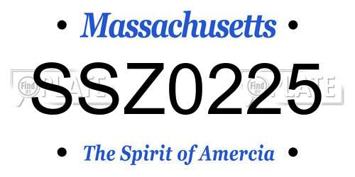 SSZ0225 Massachusetts License Plate