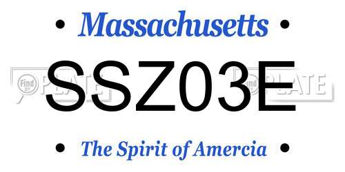 SSZ03E Massachusetts License Plate