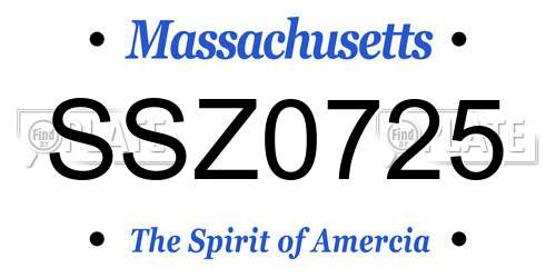 SSZ0725 Massachusetts License Plate