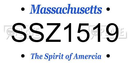 SSZ1519 Massachusetts License Plate