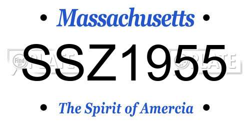 SSZ1955 Massachusetts License Plate