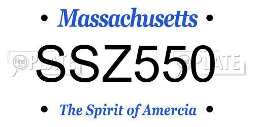 SSZ550 Massachusetts License Plate