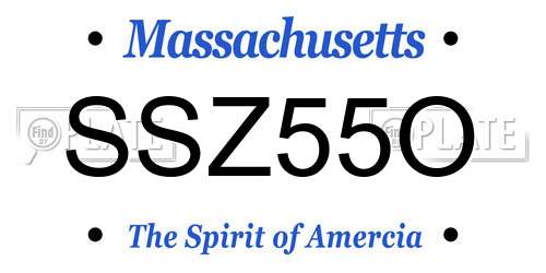 SSZ55O Massachusetts License Plate