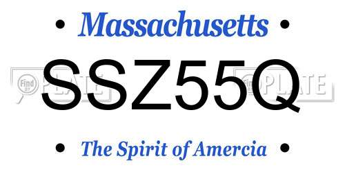 SSZ55Q Massachusetts License Plate
