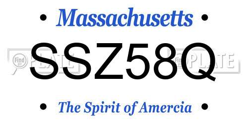 SSZ58Q Massachusetts License Plate