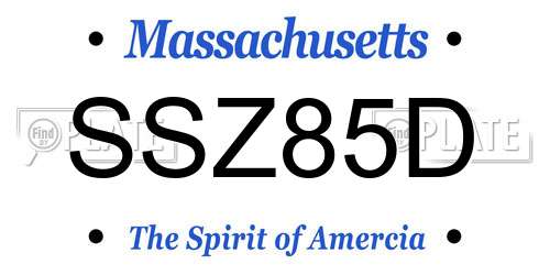 SSZ85D Massachusetts License Plate
