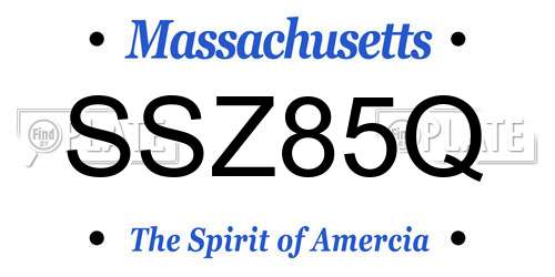 SSZ85Q Massachusetts License Plate