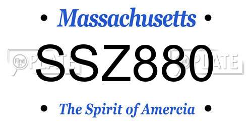 SSZ880 Massachusetts License Plate