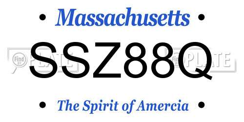 SSZ88Q Massachusetts License Plate