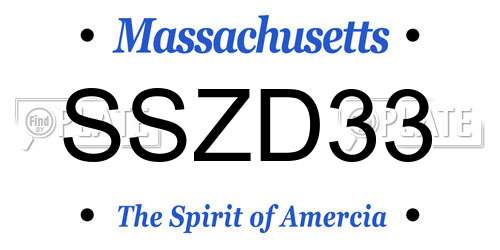 SSZD33 Massachusetts License Plate
