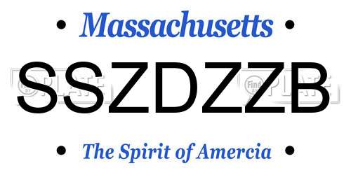 SSZDZZB Massachusetts License Plate