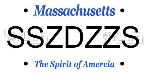 SSZDZZS Massachusetts License Plate