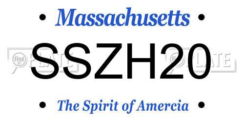 SSZH20 Massachusetts License Plate