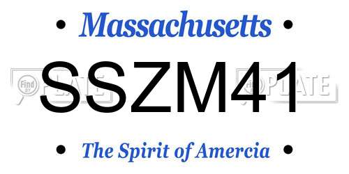 SSZM41 Massachusetts License Plate