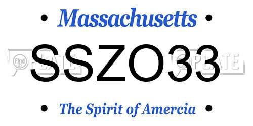 SSZO33 Massachusetts License Plate