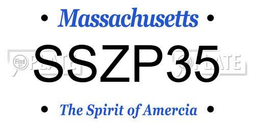 SSZP35 Massachusetts License Plate