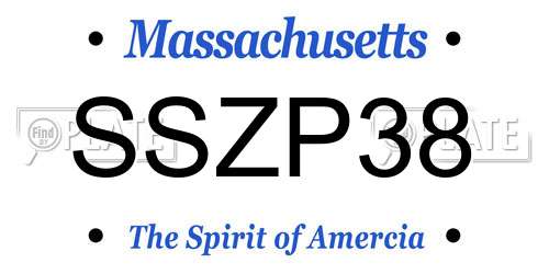 SSZP38 Massachusetts License Plate