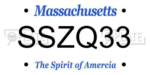 SSZQ33 Massachusetts License Plate