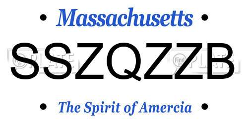 SSZQZZB Massachusetts License Plate