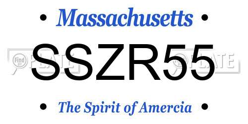 SSZR55 Massachusetts License Plate